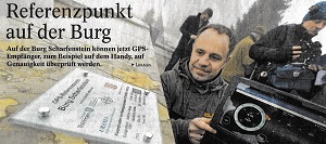GPS-Referenzpunkt mit Glastafel